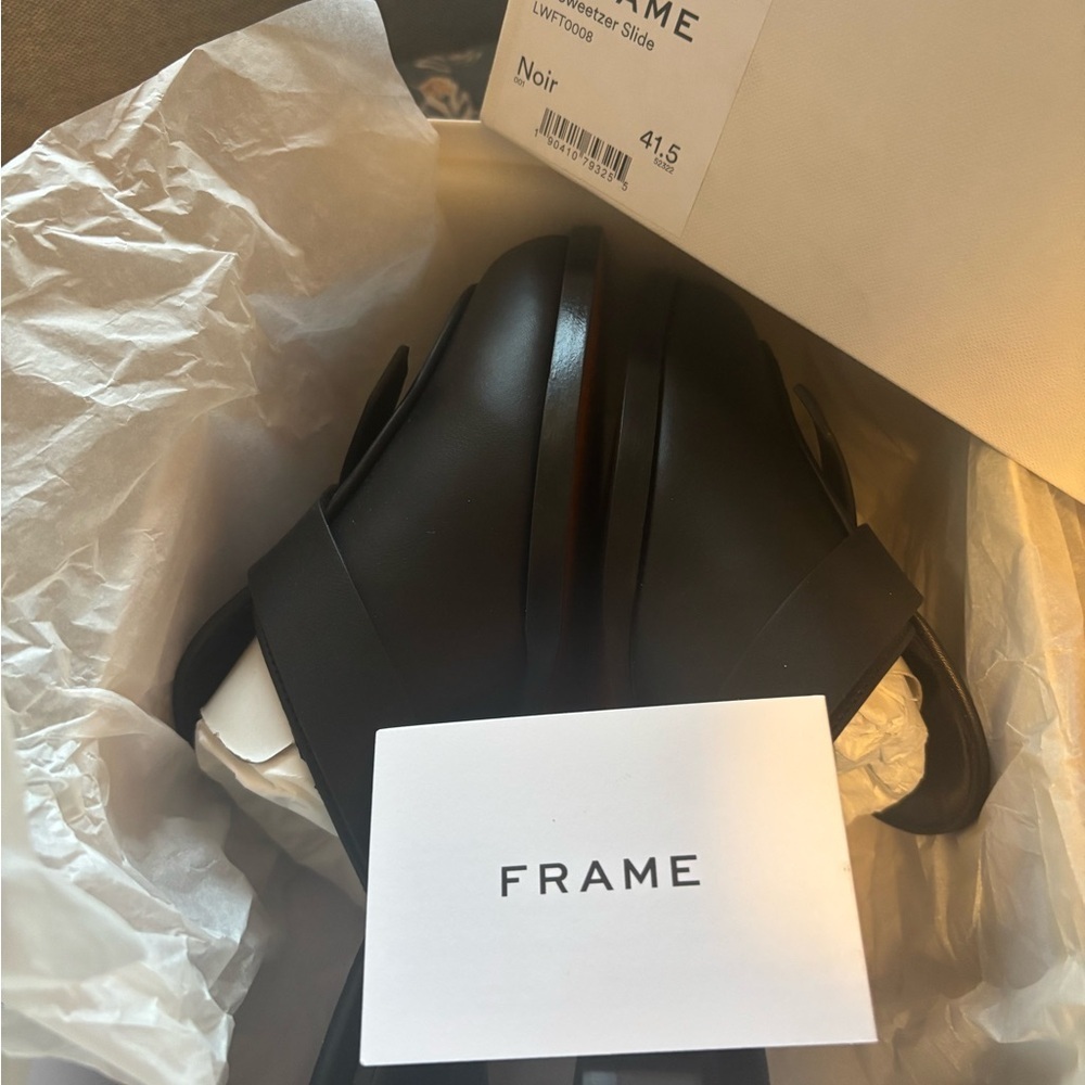 🖤 FRAME Le Sweetzer Leather Loafer Mule – Noir – Size 9.5/10 (41.5) NIB - Picture 7 of 11